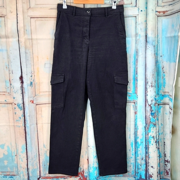 Aritzia Wilfred Free Modern Cargo Pant Black Denim - Picture 3 of 9